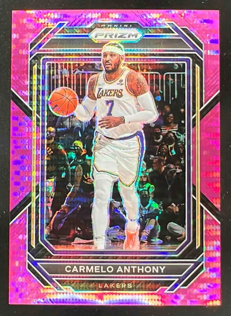 2022-23 Panini Prizm Prizms Pink Pulsar #144 Carmelo Anthony /42
