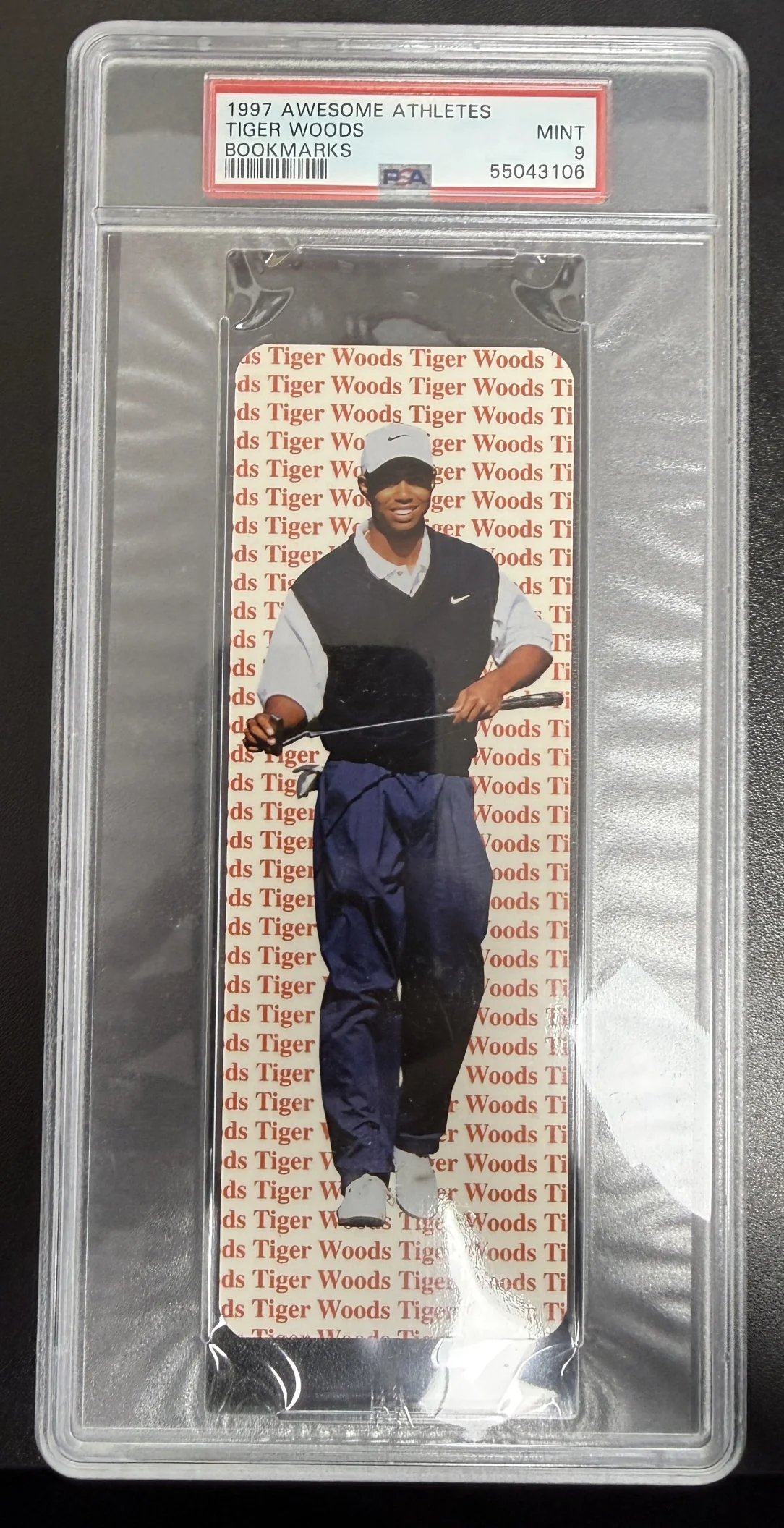 1997 Awesome Athletes Bookmarks Tiger Woods PSA 9