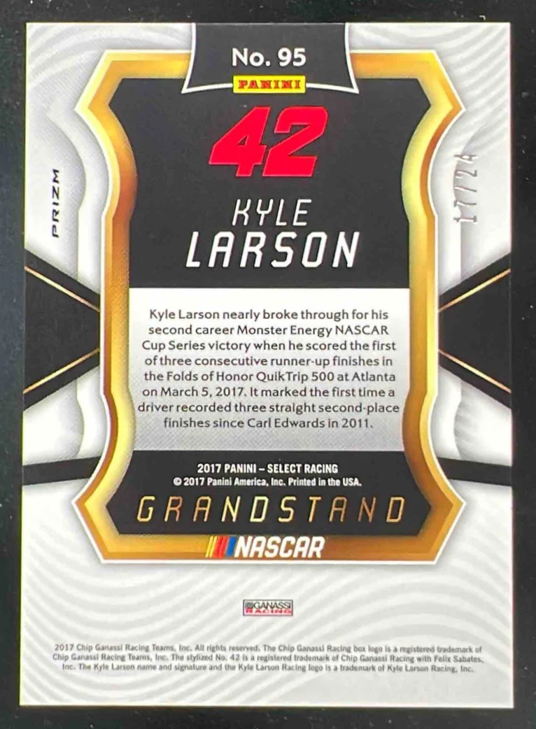 2017 Panini Select Tie Dye Prizms #95 Kyle Larson /24 - Image 2