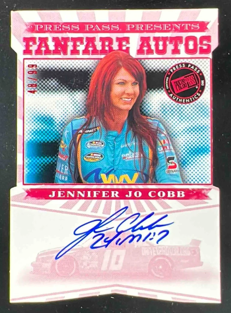 2013 Press Pass Fanfare Autographs Red Car Shot #JJC Jennifer Jo Cobb Auto /99
