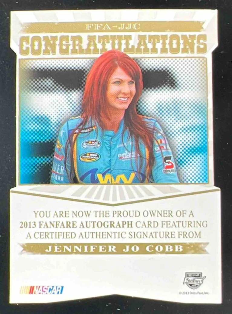 2013 Press Pass Fanfare Autographs Red Car Shot #JJC Jennifer Jo Cobb Auto /99 - Image 2