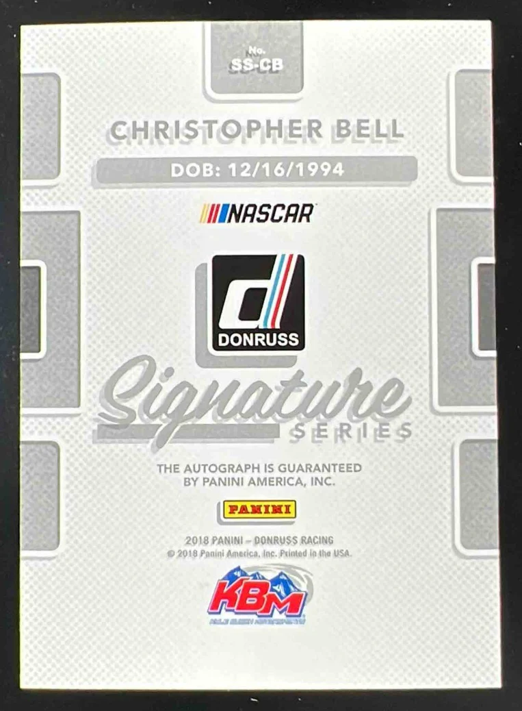 2018 Panini Donruss Signature Series #SS-CB Christopher Bell - Image 2
