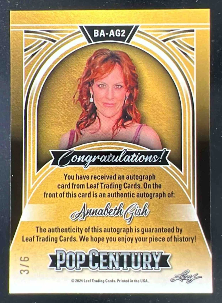 2025 Leaf Metal Pop Century Diagonal Shimmer Purple #BAAG2 Annabeth Gish Auto /6 - Image 2