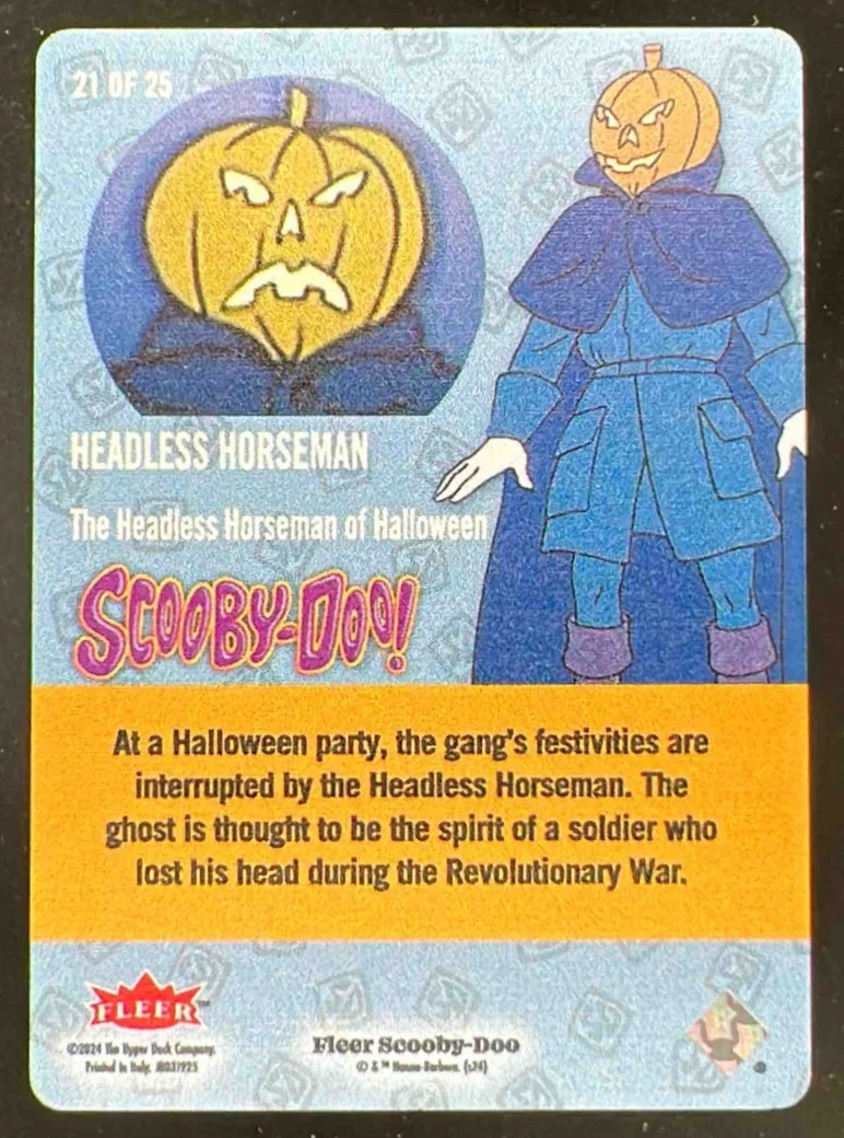 2024 Fleer Scooby-Doo 1991-92 Basketball 3D Acrylic #21 OF 25 Headless Horseman - Image 2