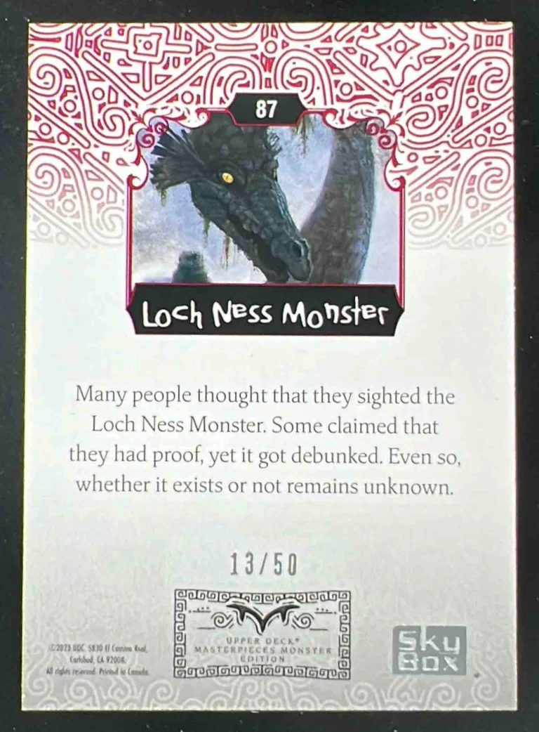 2023 Skybox The Monster All Monsters Fear #87 Loch Ness Monster /50 - Image 2