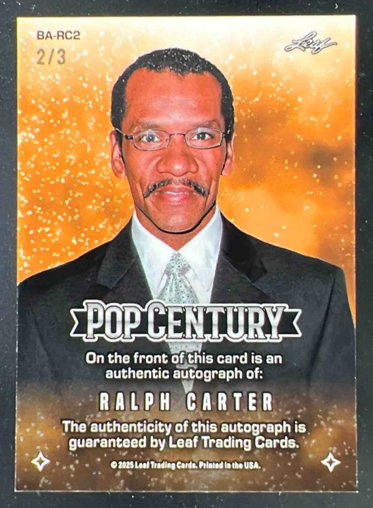 2025 Leaf Metal Pop Century Crystal Orange #BA-RC2 Ralph Carter Auto /3 - Image 2