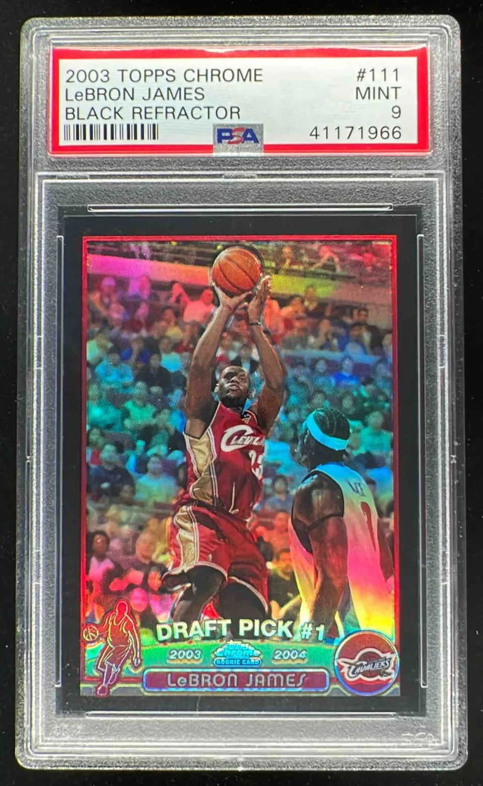 2003-04 Topps Chrome Refractors Black #111 Lebron James RC /500 PSA 9