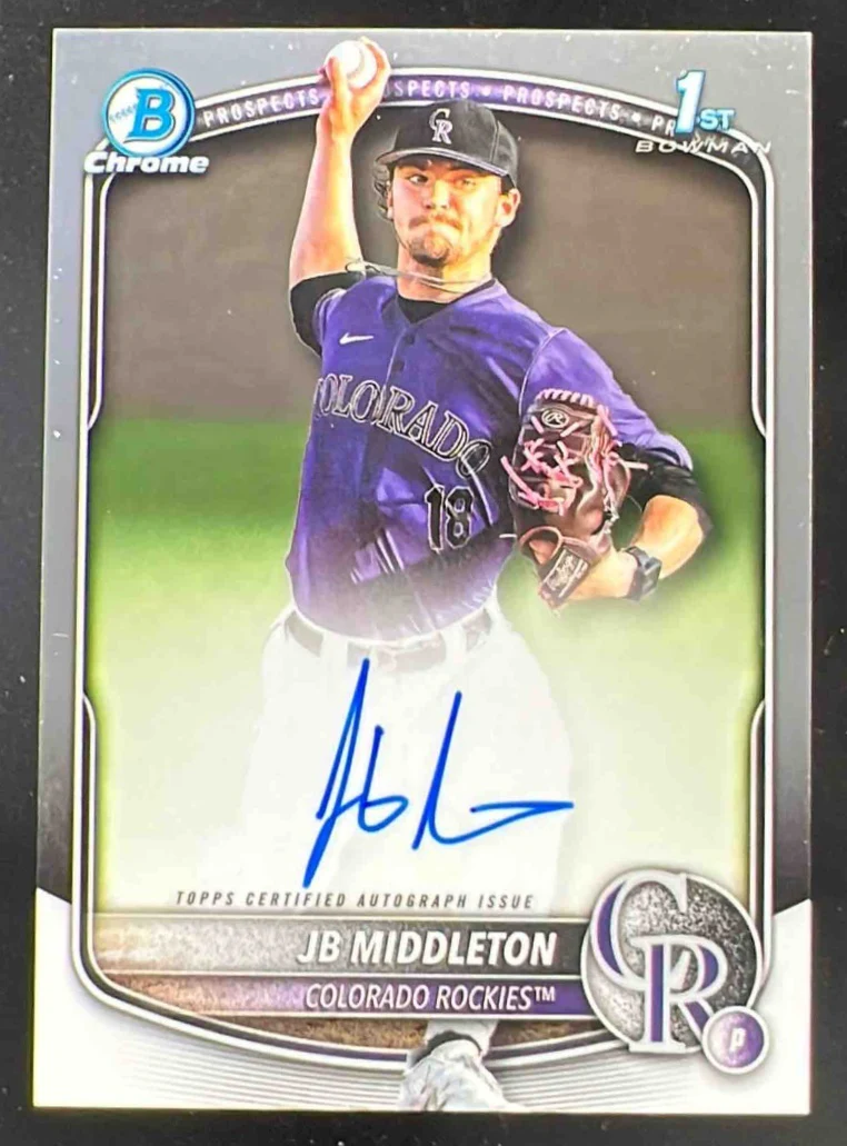 2025 Bowman Draft Chrome Autograph #CPA-JM JB Middleton RC Auto