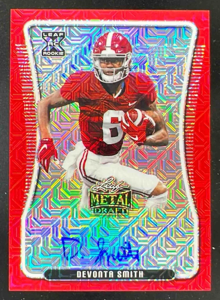 2020 Leaf Metal Draft Autographs Mojo Red #BA-DS2 DeVonta Smith RC Auto /2