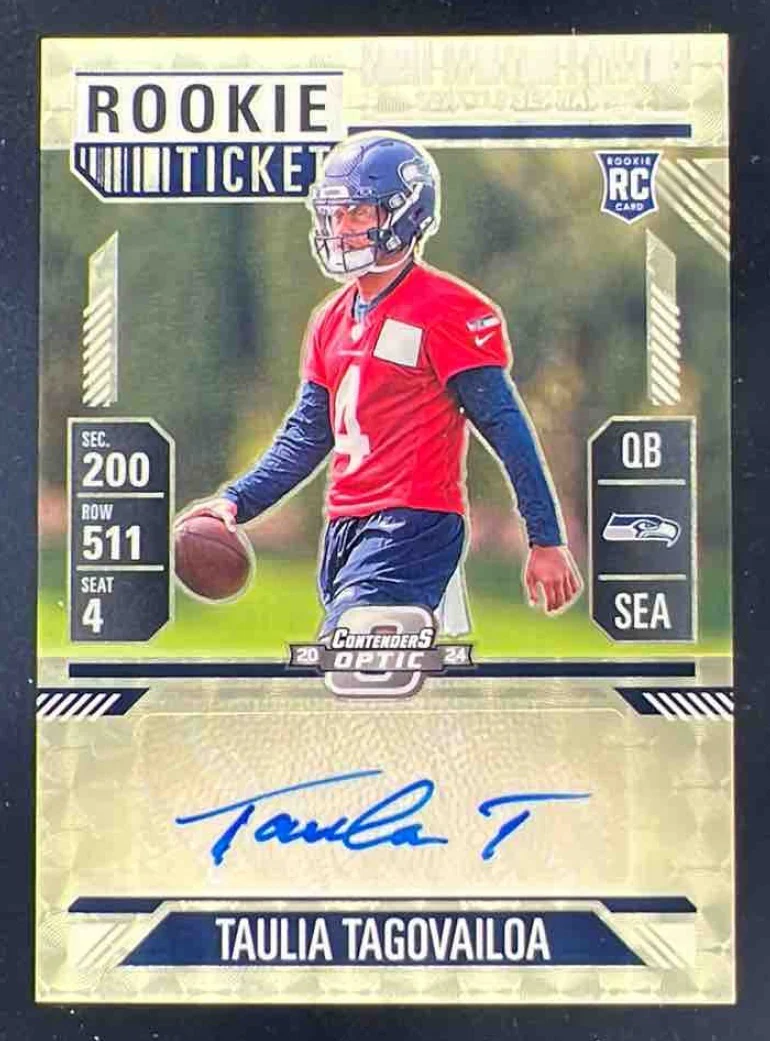 2024 Contenders Optic Rookie Ticket Gold Vinyl Taulia Tagovailoa RC Auto 1/1