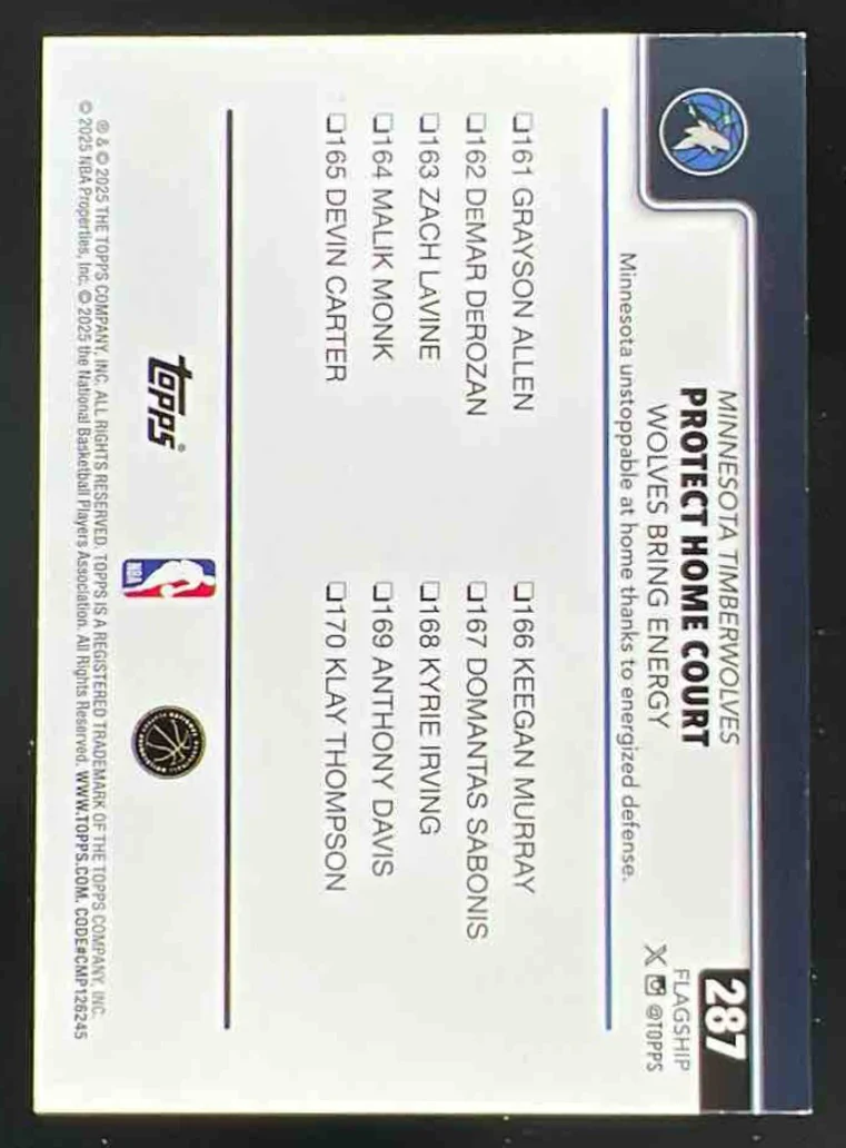 2025-26 Topps Team Color Border Variation #287 Protect Home Court - Image 2