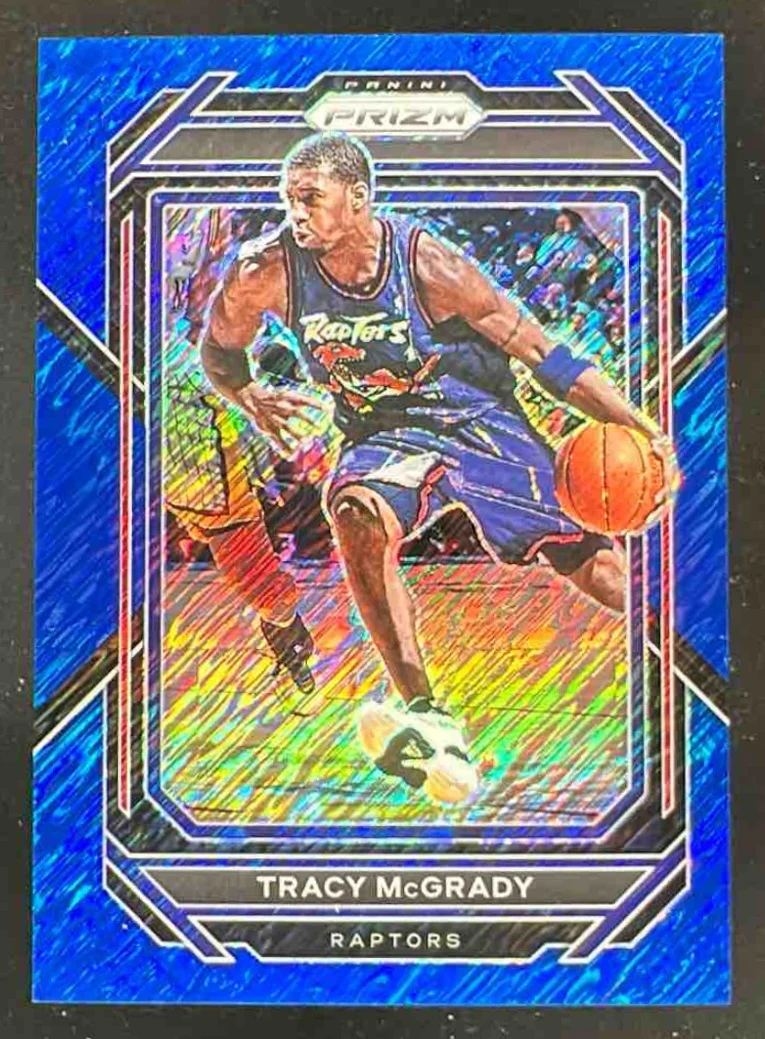 2022-23 Panini Prizm Prizms Blue Shimmer FOTL #280 Tracy McGrady /35