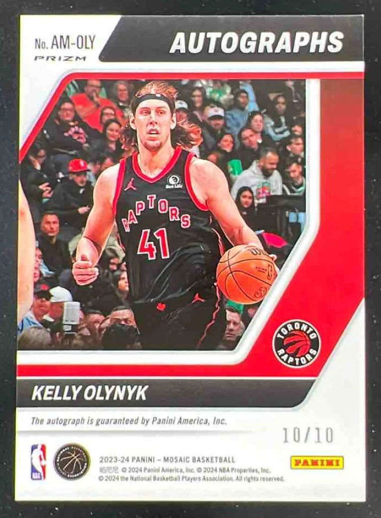 2023-24 Panini Mosaic Mosaic Gold Prizm #AM-OLY Kelly Olynyk Autograph Auto /10 - Image 2
