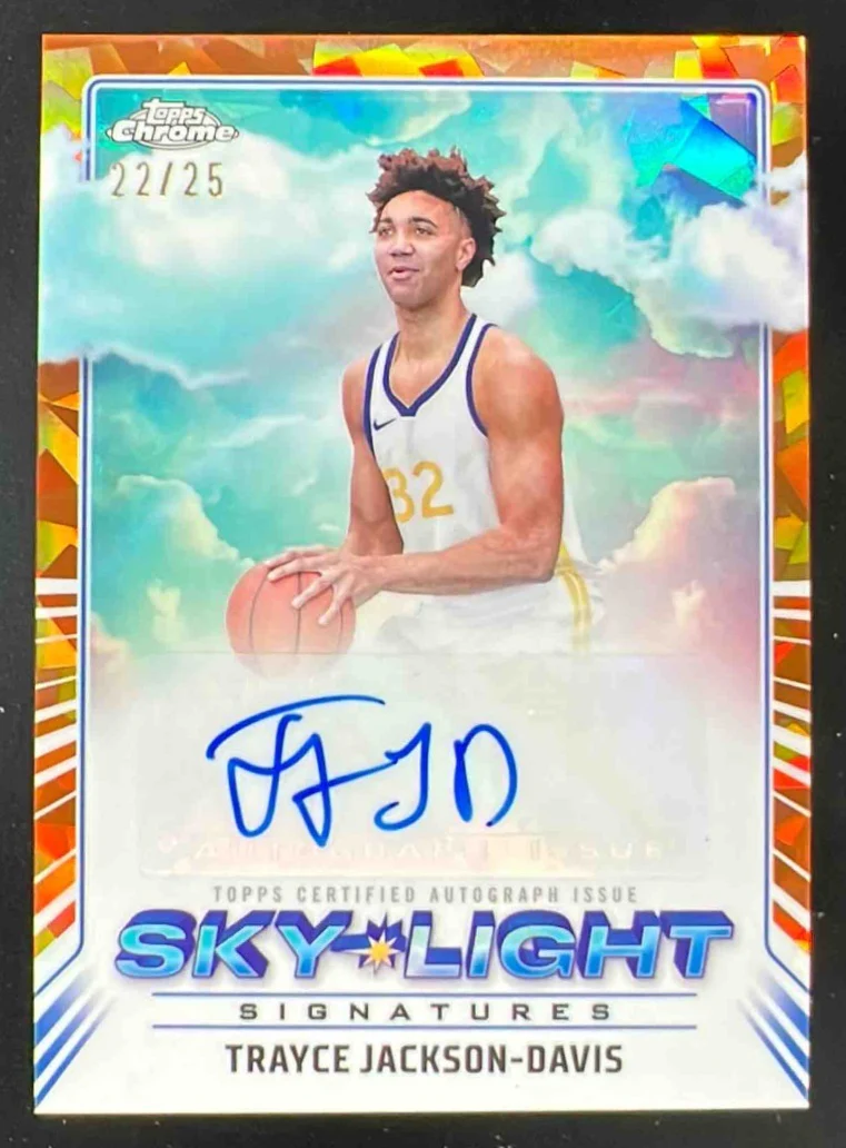 2024-25 Topps Chrome Sapphire Sky-Light Orange Trayce Jackson-Davis Auto /25