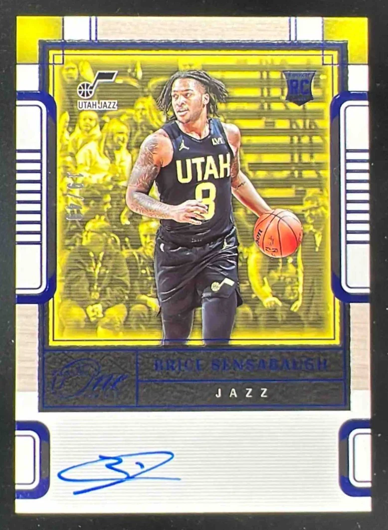 2023-24 Panini One and One Rookie Autographs Blue Brice Sensabaugh RC Auto /49