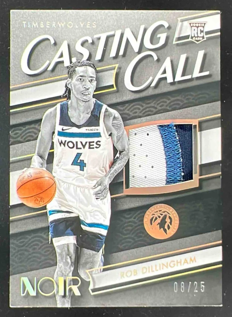 2024 Panini Noir Casting Call Memorabilia Holo Gold #10 Rob Dillingham /25