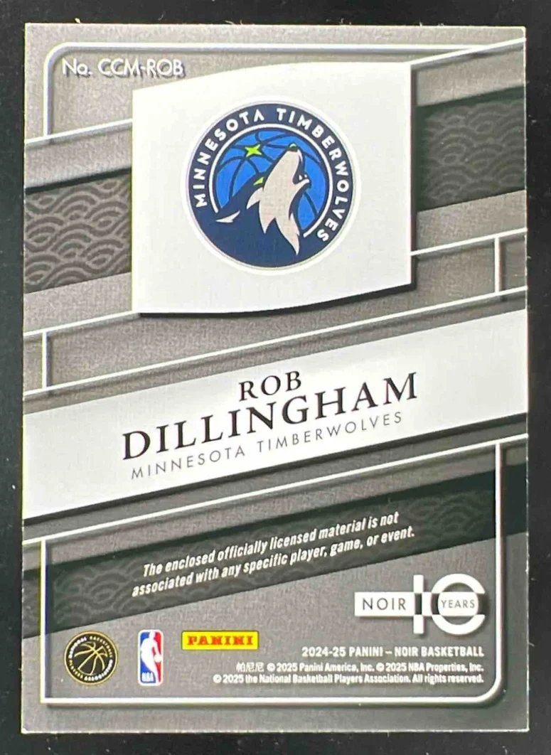 2024 Panini Noir Casting Call Memorabilia Holo Gold #10 Rob Dillingham /25 - Image 2