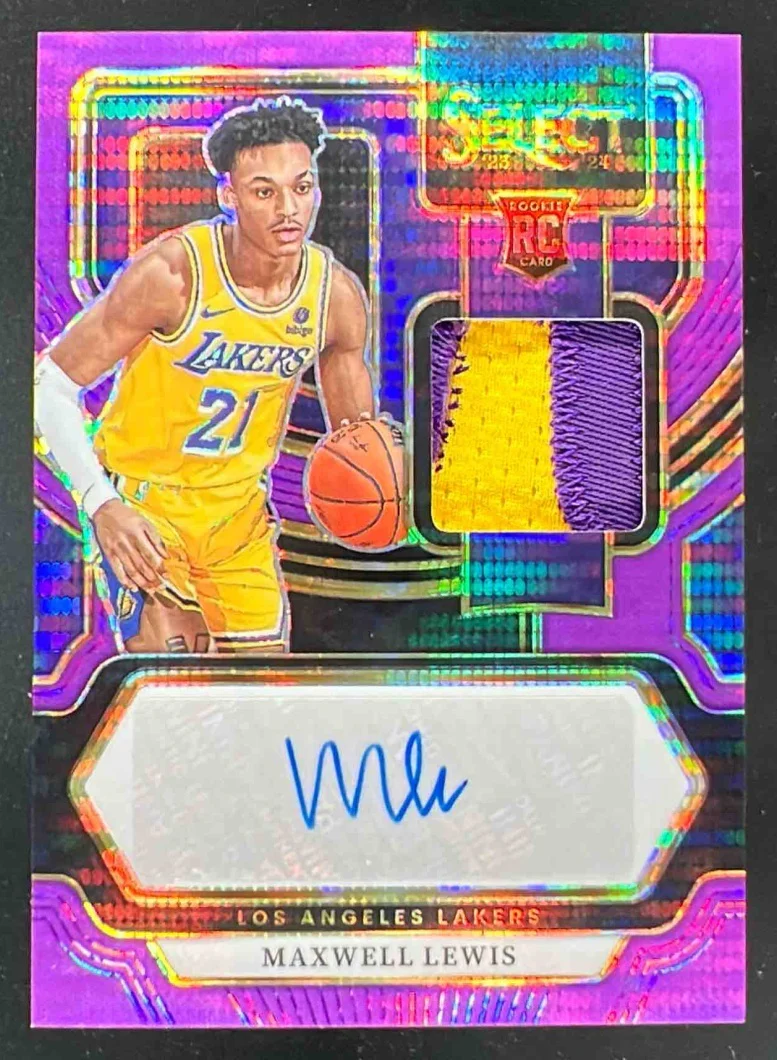2023 Select Rookie Jersey Auto Neon Purple Pulsar FOTL Maxwell Lewis RC /15