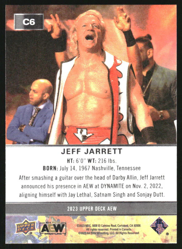 2023 Upper Deck AEW UD Canvas Black #C6 Jeff Jarrett - Image 2