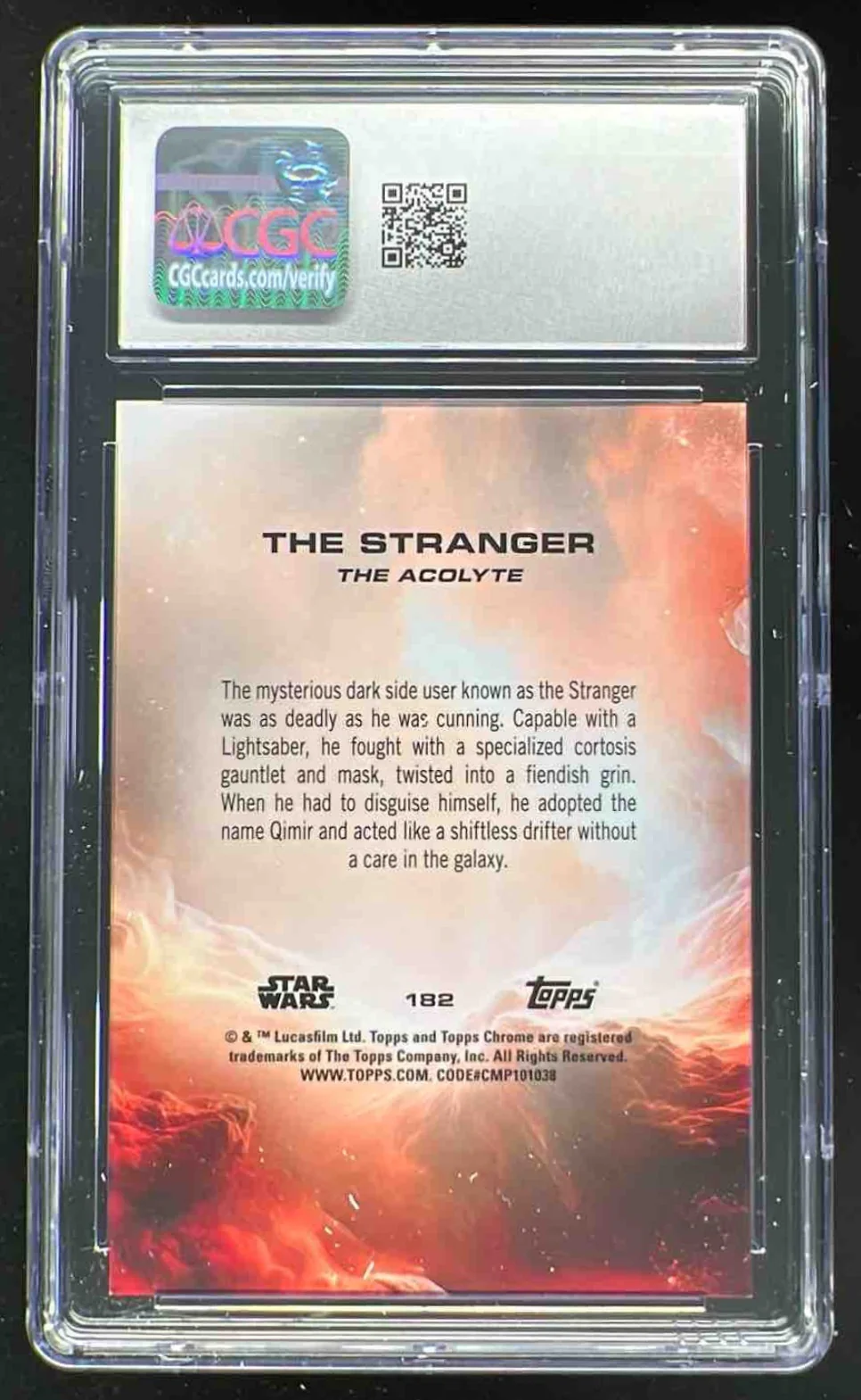 2025 Topps Chrome Star Wars Gold Mini Diamonds #182 The Stranger /50 CGC 10 - Image 2