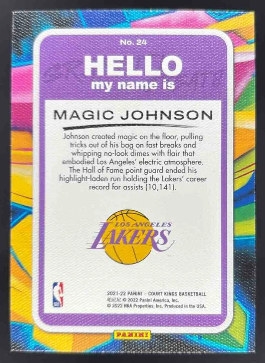 2021-22 Panini Court Kings Graffiti Greats #24 Magic Johnson - Image 2