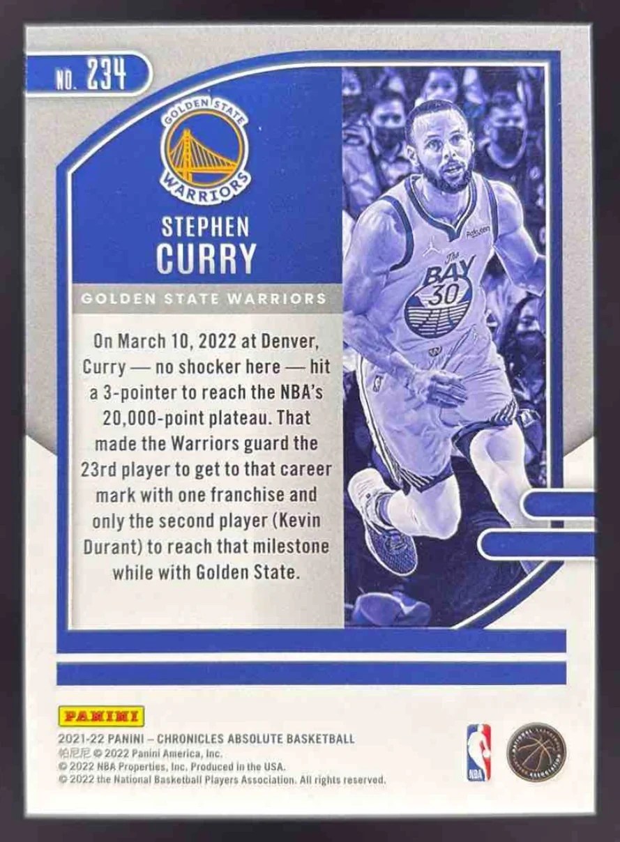 2021-22 Panini Chronicles #234 Stephen Curry Absolute - Image 2