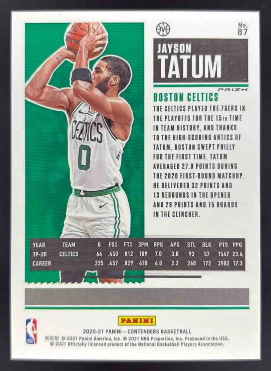 2020-21 Panini Contenders Premium #87b Jayson Tatum - Image 2