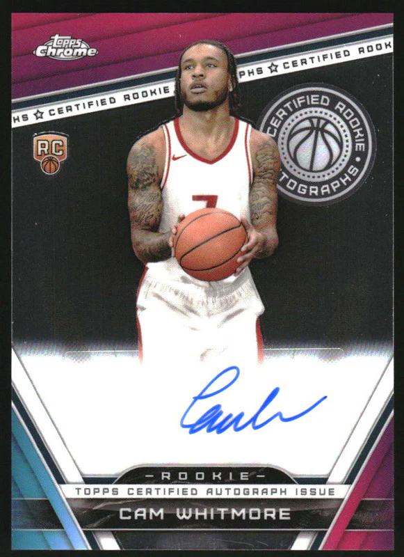 2023-24 Topps Chrome Rookie Autographs #CRACAW Cam Whitmore RC Auto