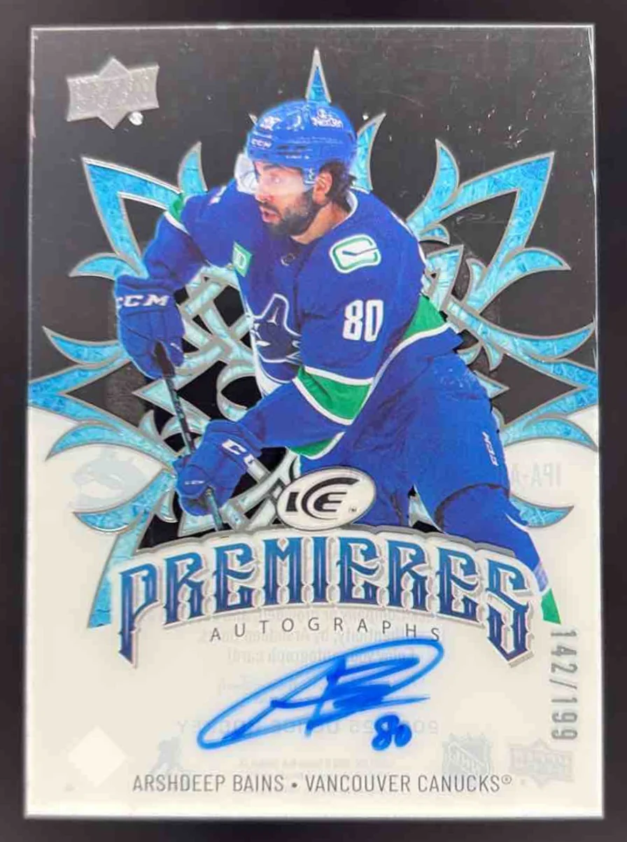 2024-25 Upper Deck Ice Ice Premieres Autographs #IPA-AB Arshdeep Bains Auto /199