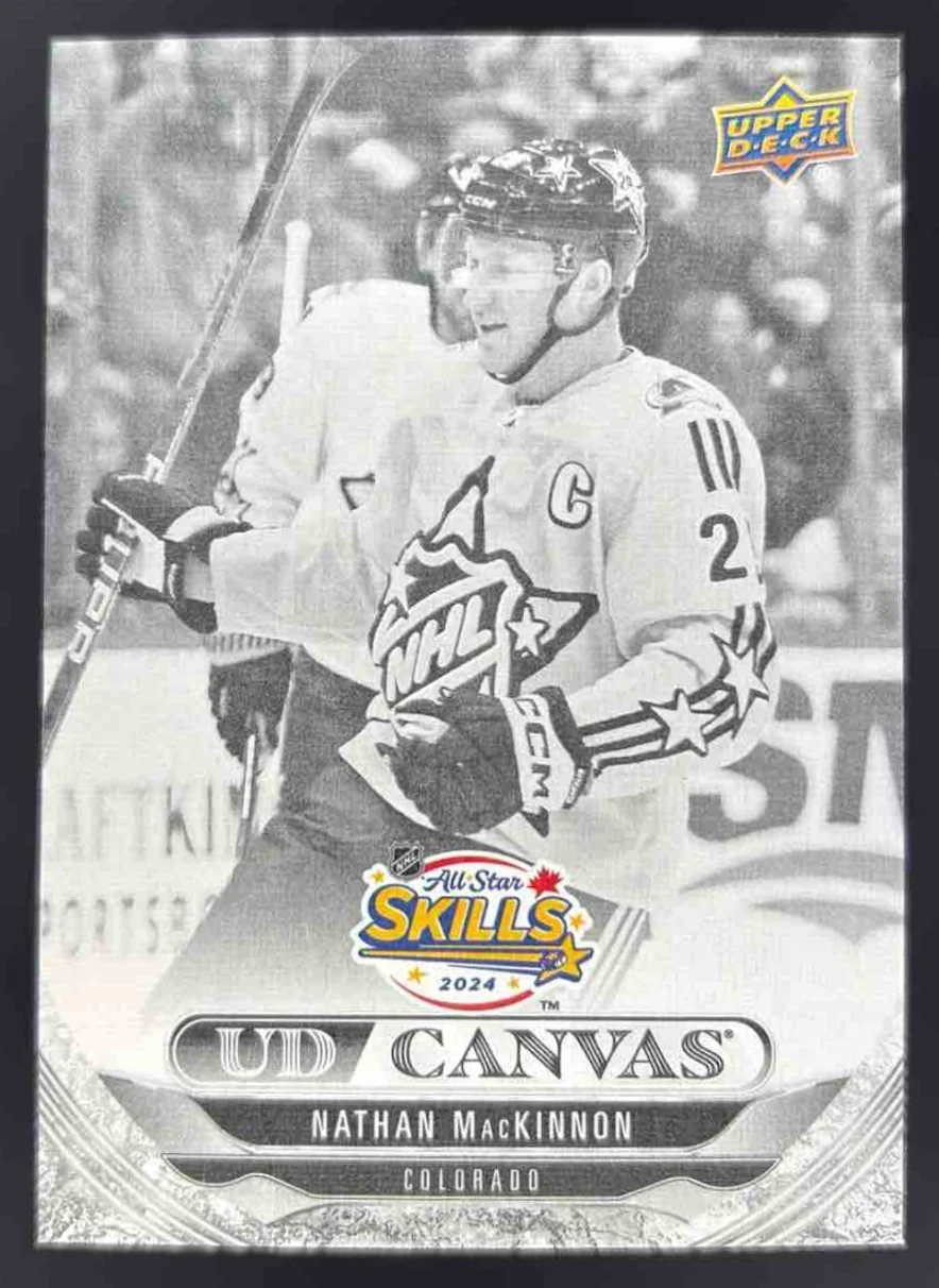2024-25 UD Extended Series Canvas Black & White #C400 Nathan MacKinnon All-Star