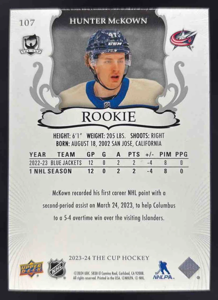 2023-24 Upper Deck The Cup #107 Hunter McKown Rookie Patch Auto /249 - Image 2