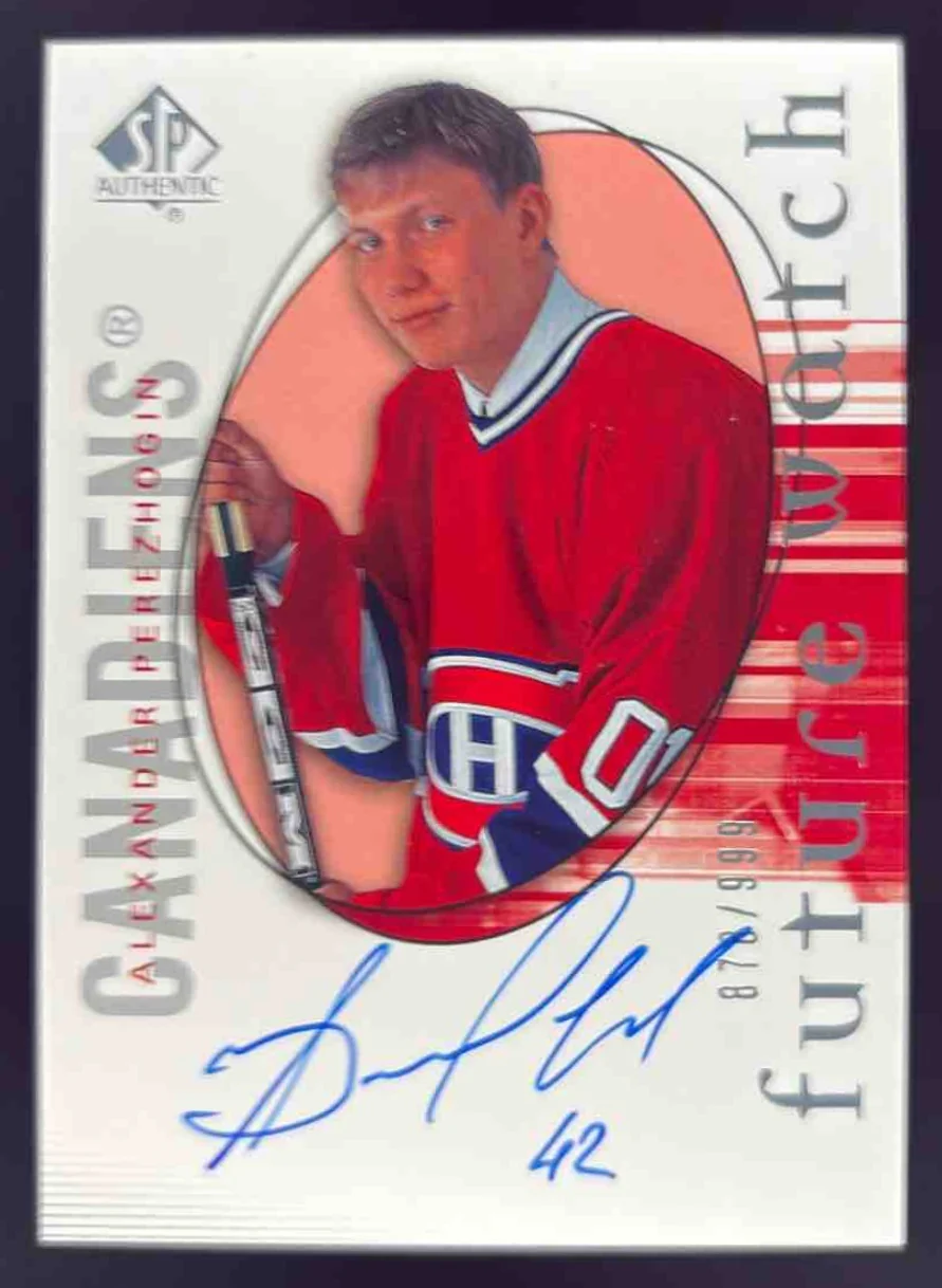 2005 SP Authentic #163 Alexander Perezhogin Autograph RC Future Watch Auto /999