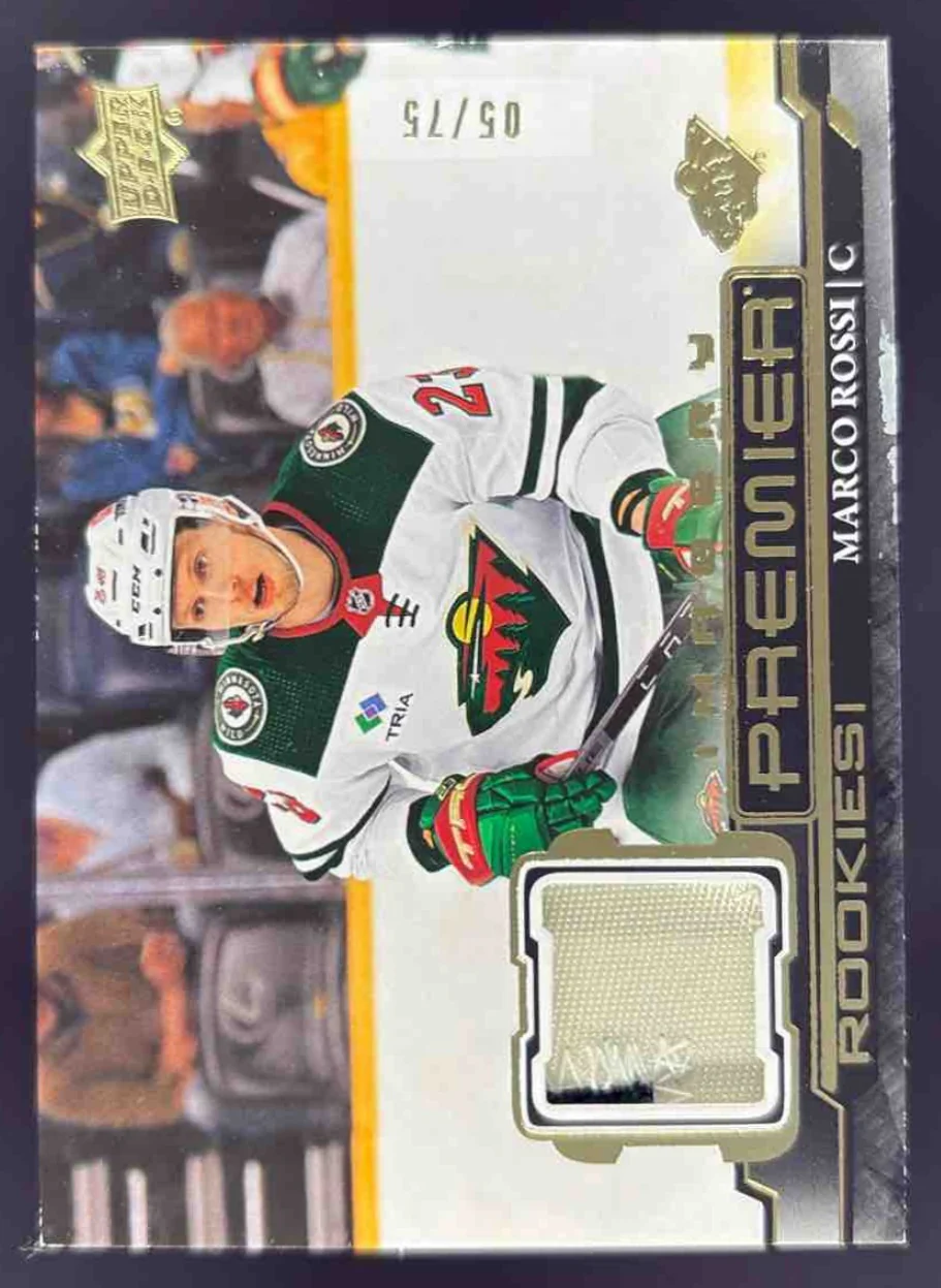 2022-23 Upper Deck Premier Dynamic Imagery Jersey Black Patch Marco Rossi /75