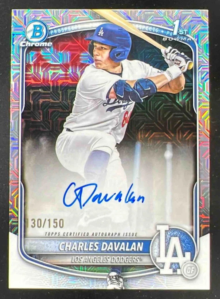 2025 Bowman Draft Chrome Autograph HTA Choice #CD Charles Davalan RC Auto /150
