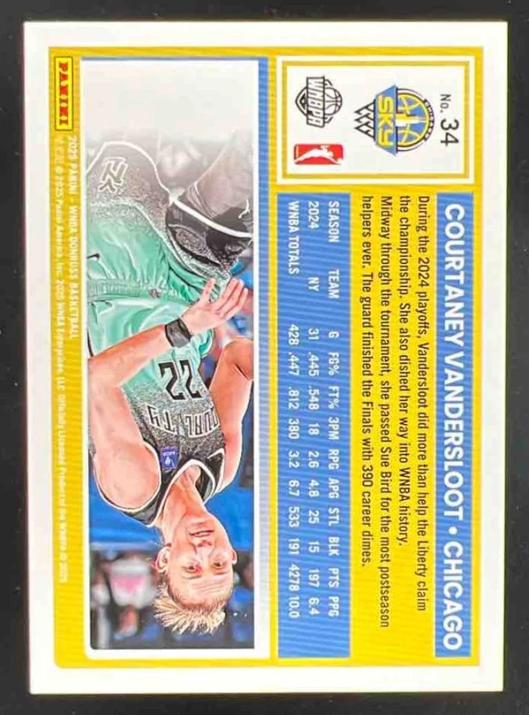 2025 Panini Donruss WNBA Holo Black Laser #34 Courtney Vandersloot 1/1 - Image 2