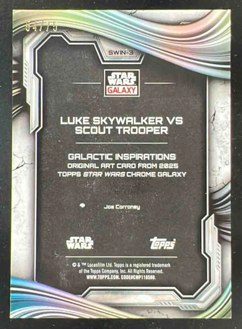 2025 Topps Chrome Star Wars Inspirations Prism Luke The Scout Trooper /75 - Image 2