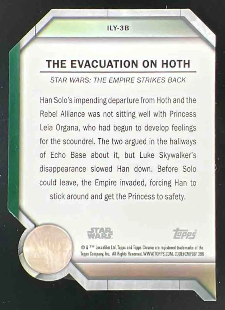 2024 Topps Chrome Star Wars I Love You I Know The Evacuation on Hoth /99 - Image 2
