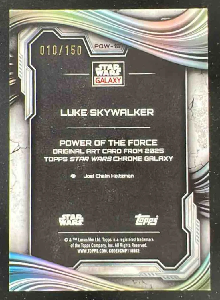 2025 Topps Chrome Star Wars Galaxy Power of the Force Atomic Luke Skywalker /150 - Image 2