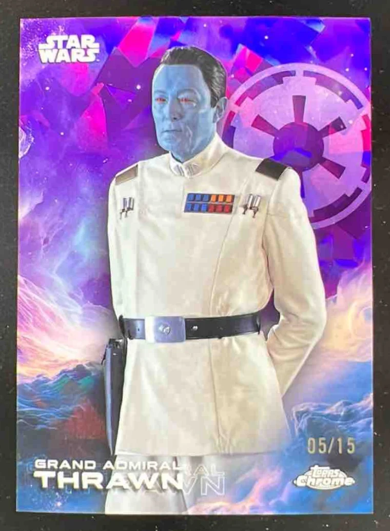 2025 Topps Chrome Star Wars Sapphire Purple #52 Grand Admiral Thrawn /15