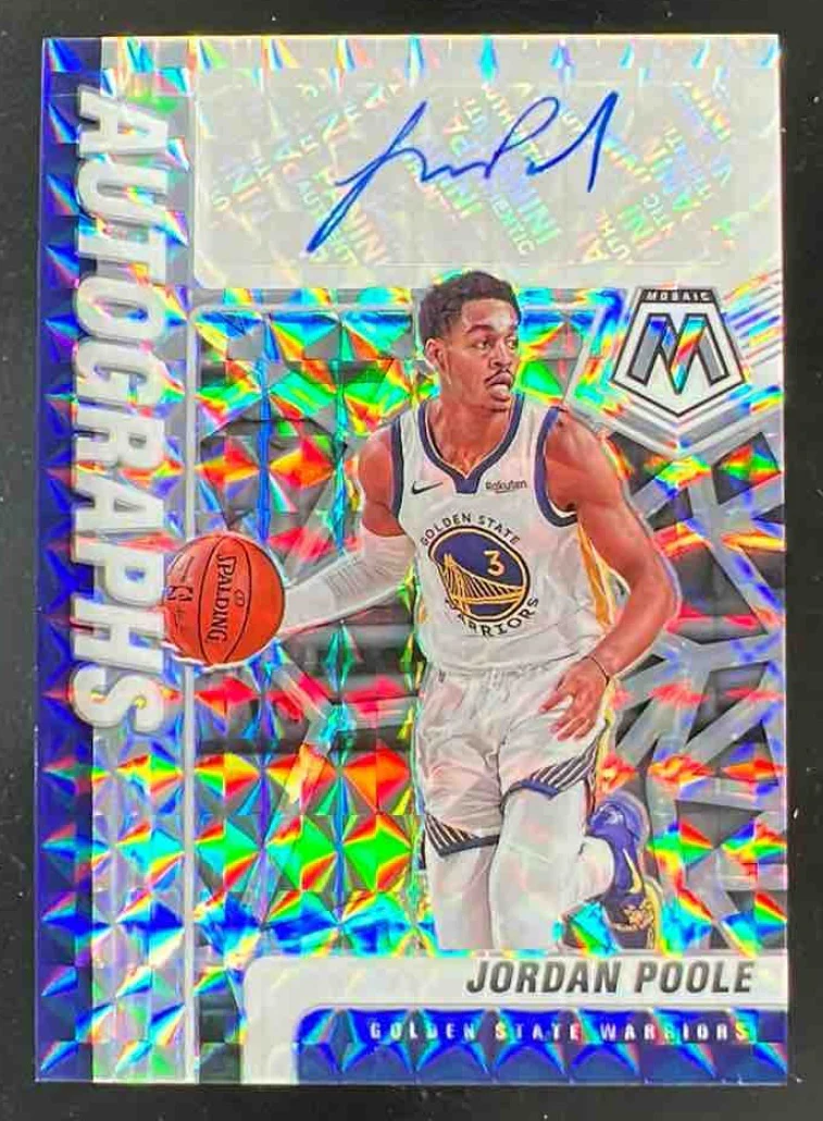 2020-21 Panini Mosaic Autographs Mosaic #AM-JPL Jordan Poole Autograph Auto