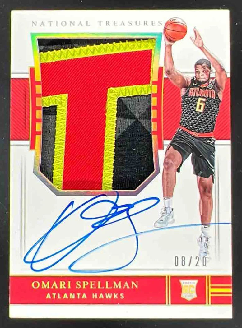 2018 National Treasures Rookie Patch Limited Edition Omari Spellman RC Auto /20