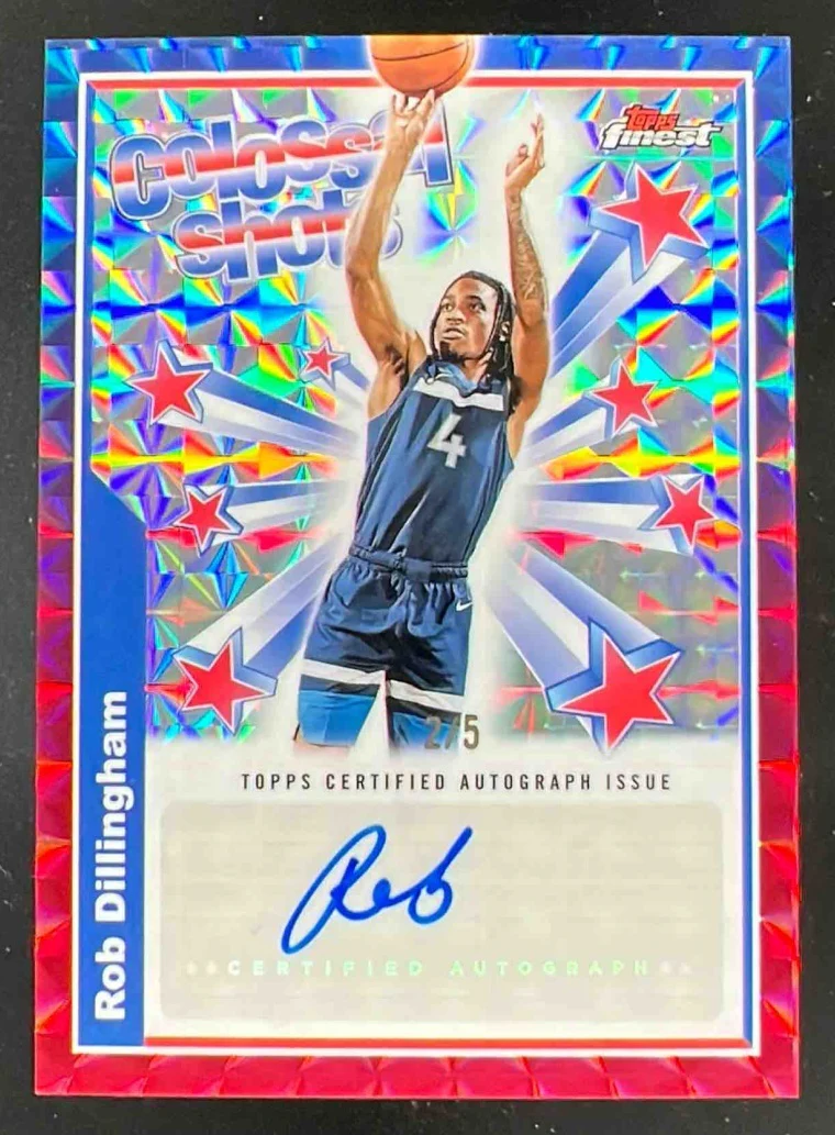 2024-25 Topps Finest Colossal Shots Red Geometric Rob Dillingham RC Auto /5