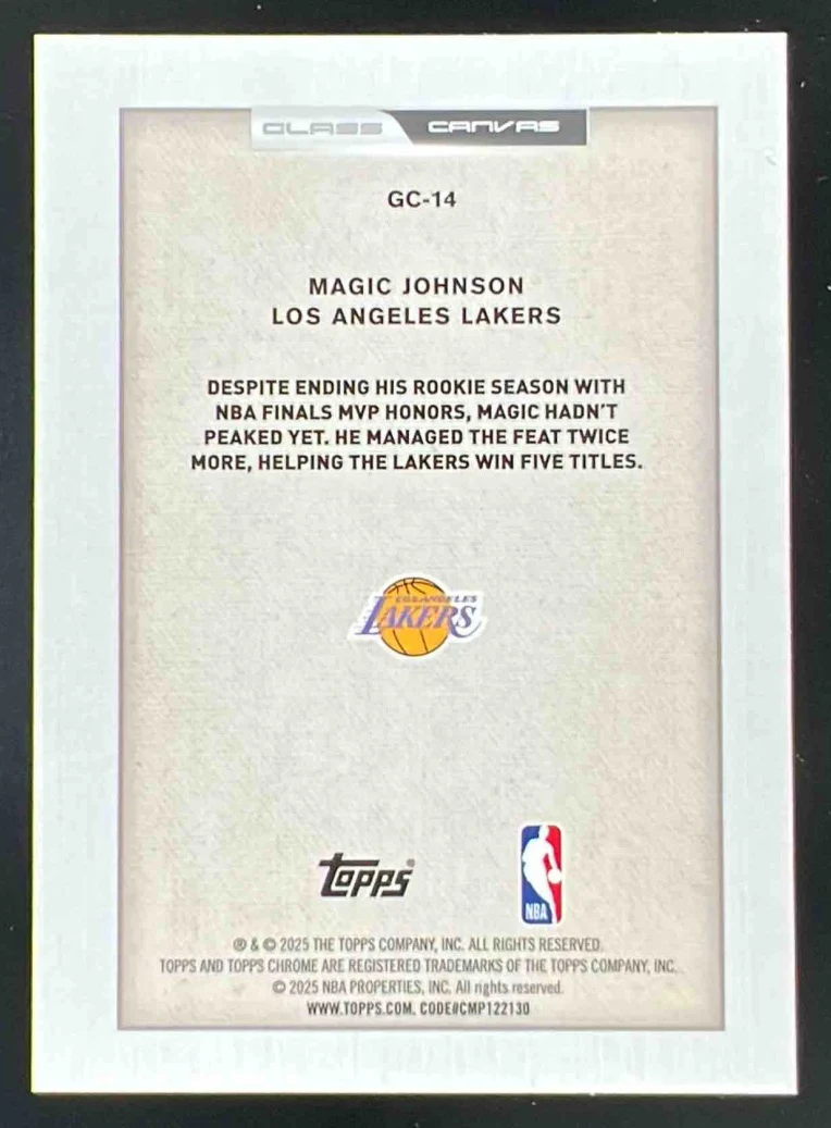 2025-26 Topps Chrome Glass Canvas #GC-14 Magic Johnson SSP - Image 2