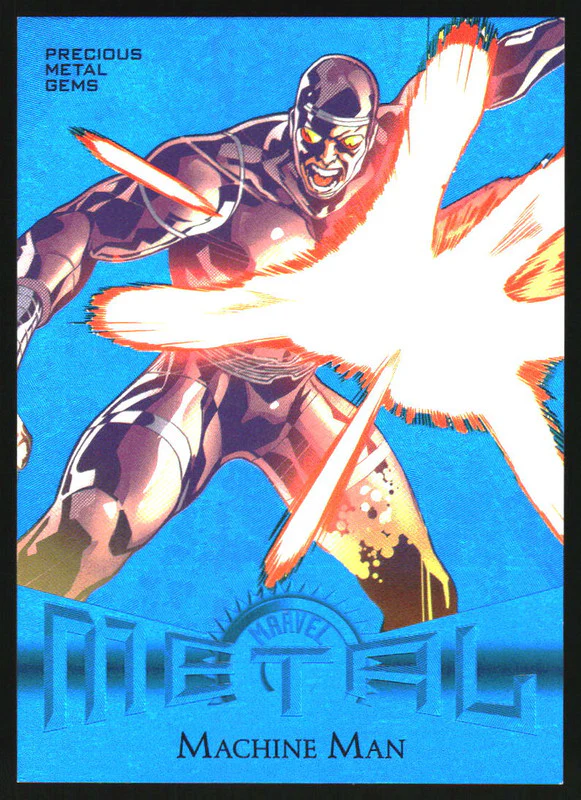 2024 SkyBox Marvel Metal Universe Retro Precious Gems Blue Machine Man /50