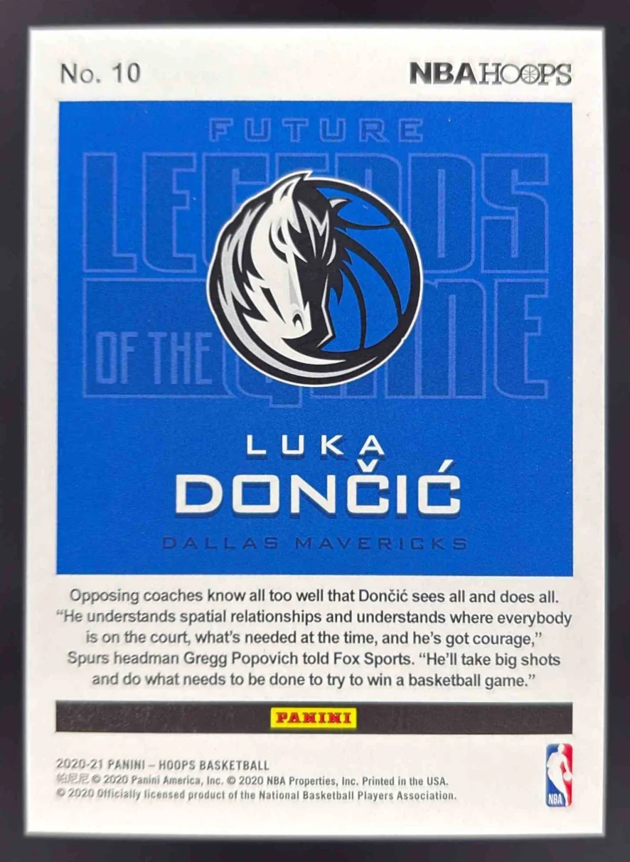 2020-21 Panini Hoops Future Legends of the Game #10 Luka Doncic /999 - Image 2