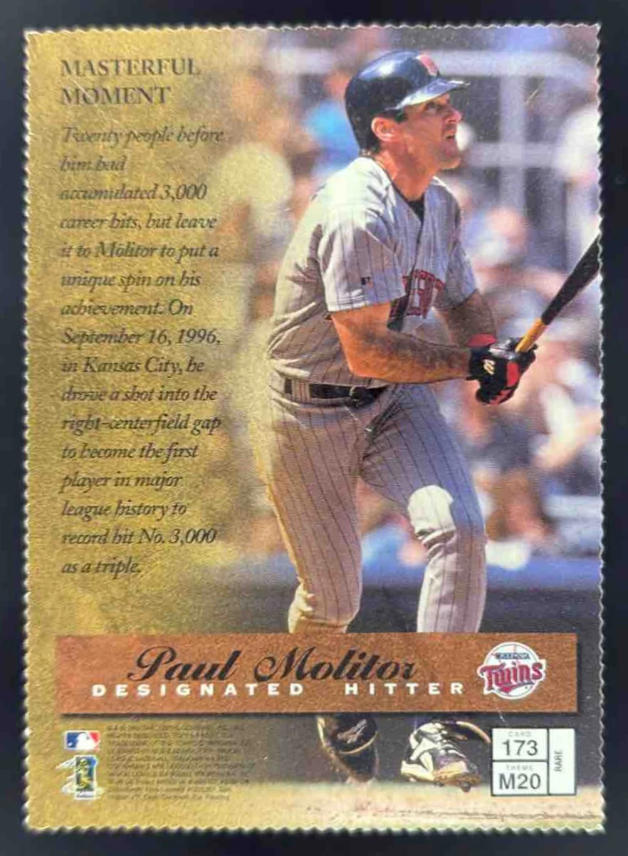 1997 Topps Finest Embossed #173 Paul Molitor - Image 2