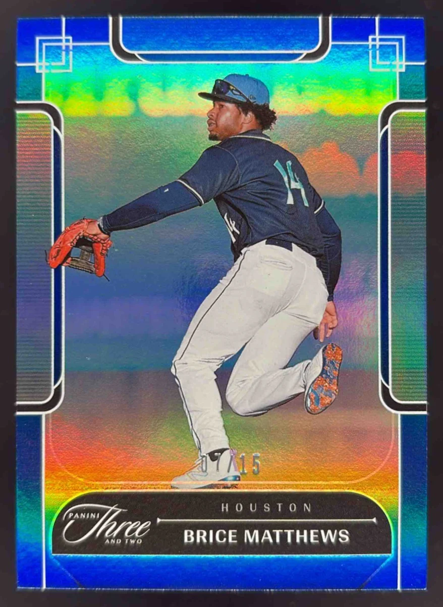 2024 Panini Three and Two Holo Blue #29 Brice Matthews /15