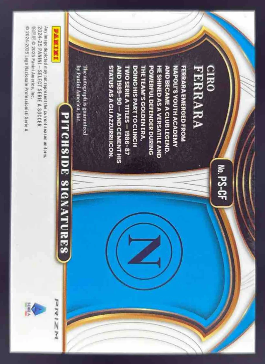 2024-25 Panini Select Serie A Pitchside Signatures #PS-CF Ciro Ferrara Auto - Image 2