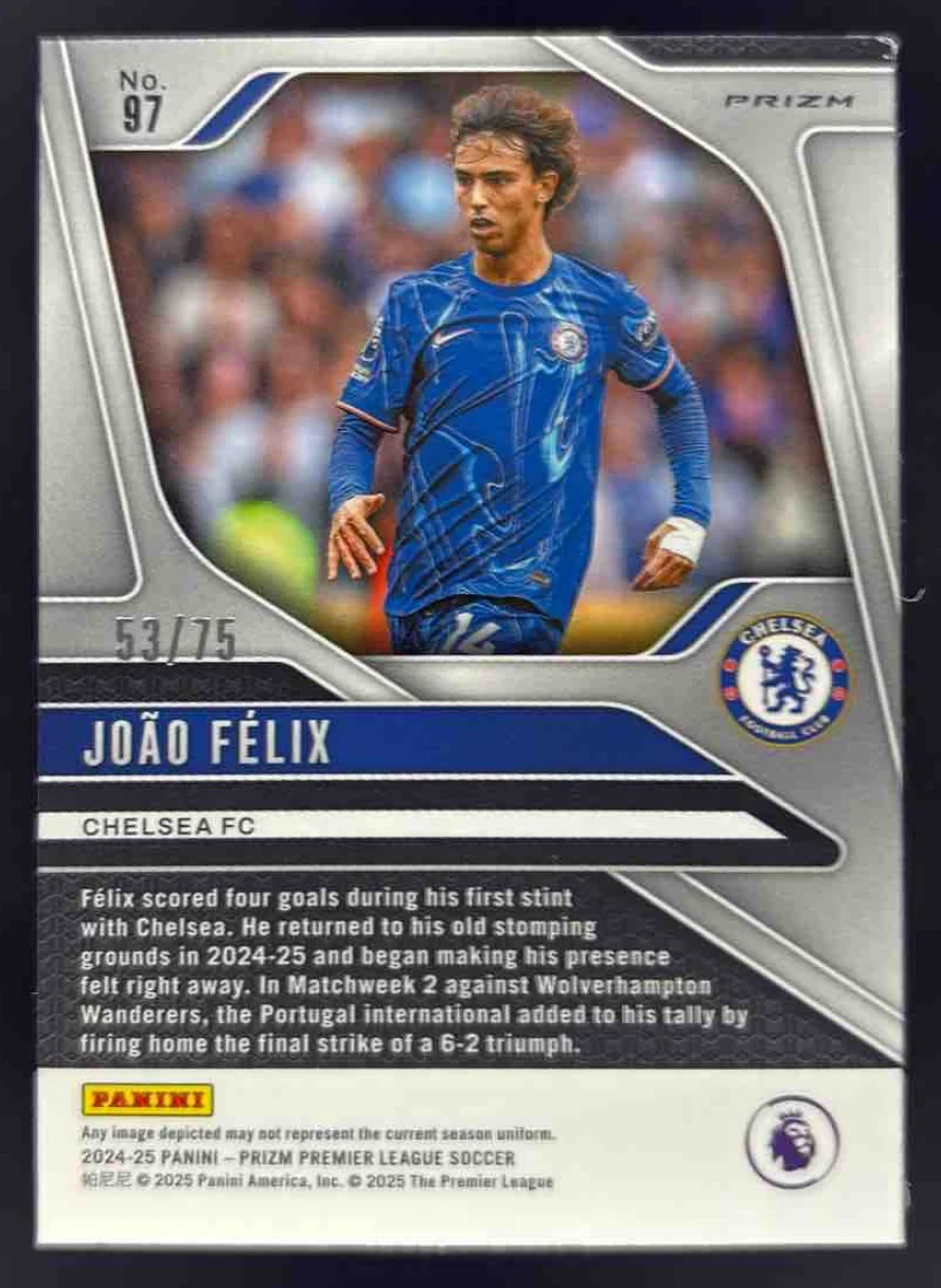 2024-25 Panini Prizm Premier League Blue Ice Prizm #97 Joao Felix /75 - Image 2