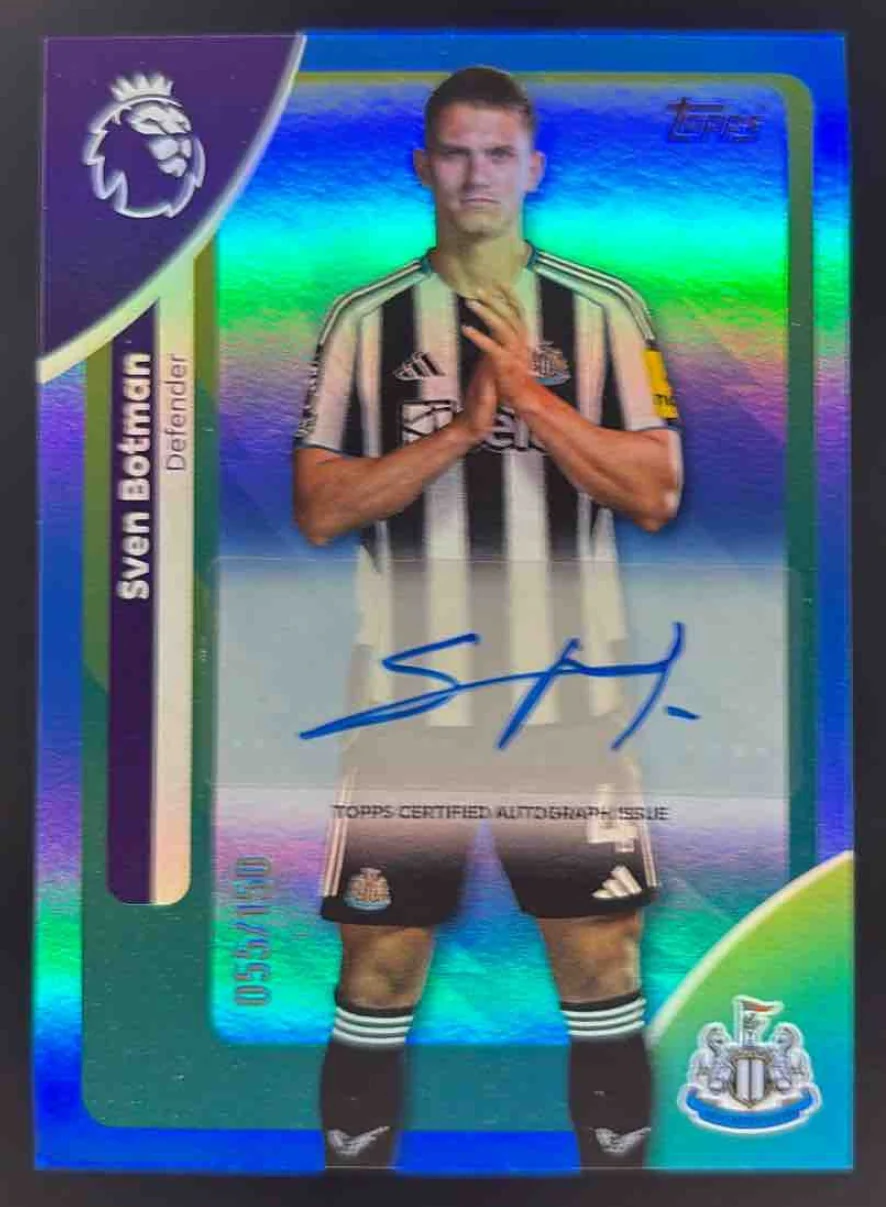 2025-26 Topps Premier League Blue Rainbow Foil #AC-SB Sven Botman Auto /150